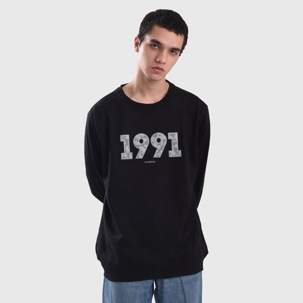 TERBAIK Roughneck SS097 Black 1991 Aura Camouflage Crewneck