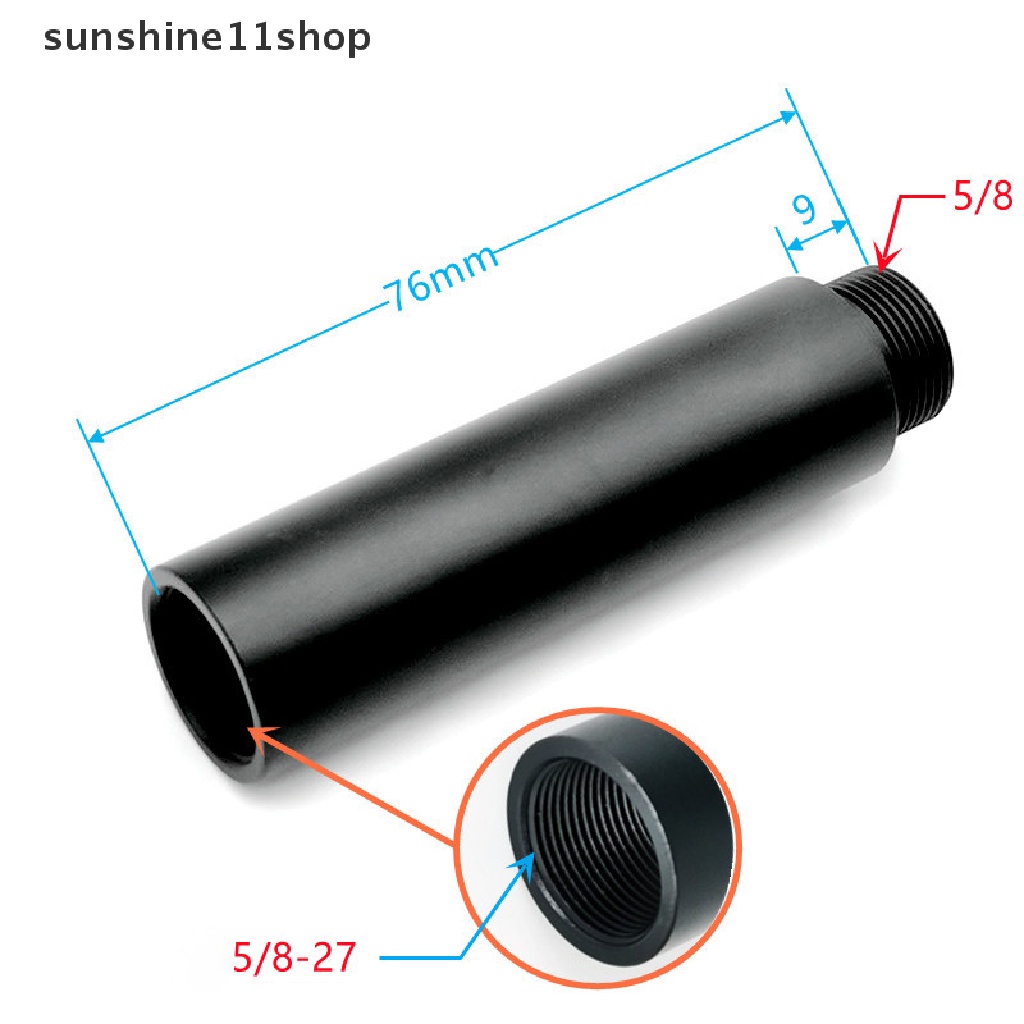 Sho Microphone Stand Extension Tube 5per8inch Female to 5per8 Male Untuk Stand Meja Dudukan Shock Cocok Kebanyakan Mikrofon N