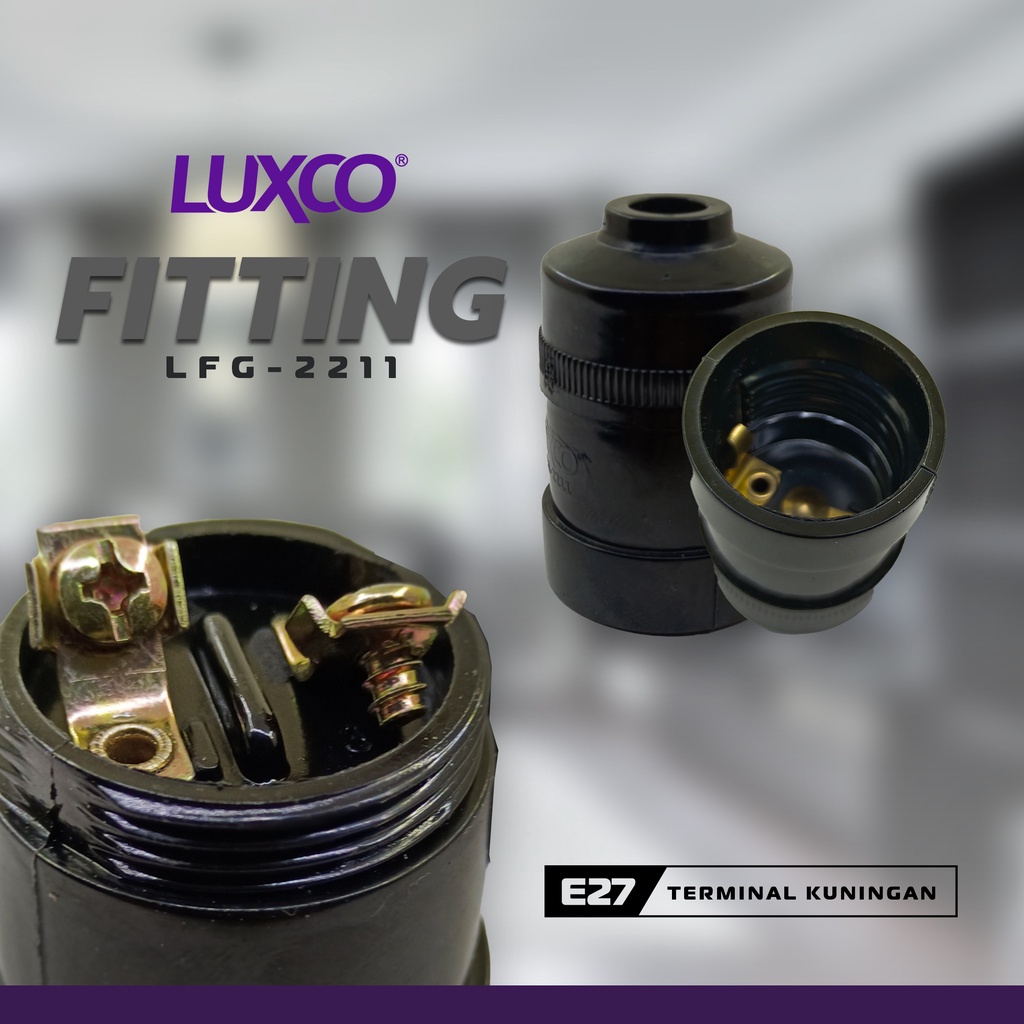 LUXCO FITTING GANTUNG BAHAN TEBAL BLACK SOLID KUALITAS BROCO TAHAN PANAS, TAHAN LAMA, JOSS