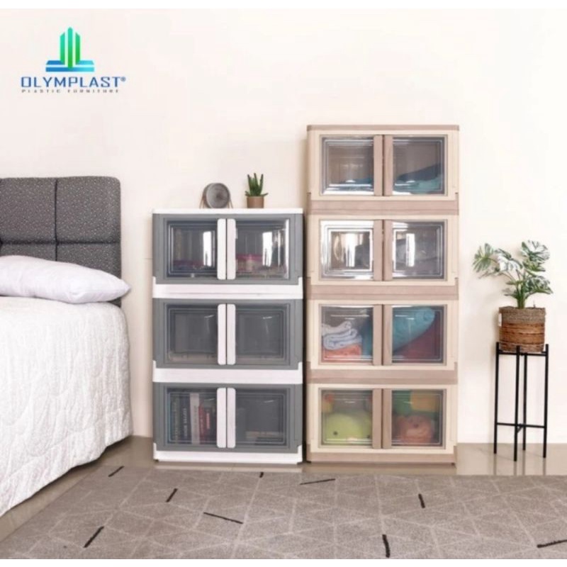 Olymplast folding storage / rak serbaguna / Box container lipat + roda