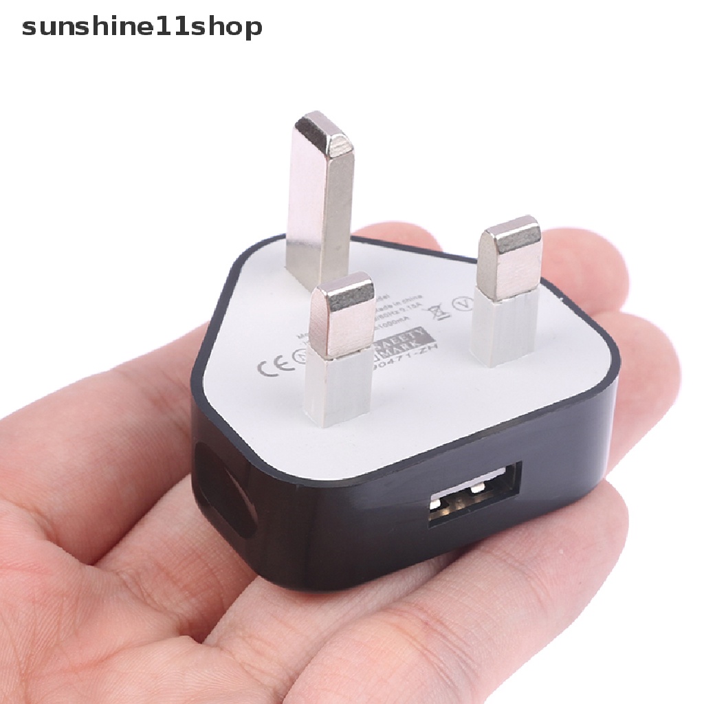Sho Adaptor Dinding Colokan USB Charger 3pin Portable Dengan 1port Travel Charging N