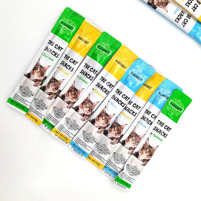 Cemilan Kucing Kitten Snack Kucing Basah Murah Snack Hewan Peliharaan Pengemukan Kucing Pelengkapa 15g/Strip