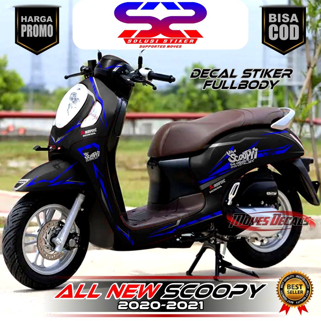 [ COD ] Decal Sticker  Scoopy 2021 2020  Full body Motif/Biru Decal All New Scoopy FullBody