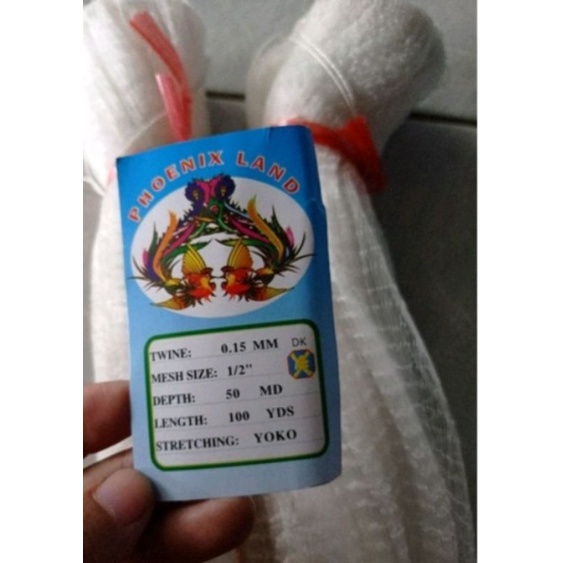 Jaring ikan kecil 1/2 inci 0.15-50 md/100 yard yoko jaring pukat ikan kecil