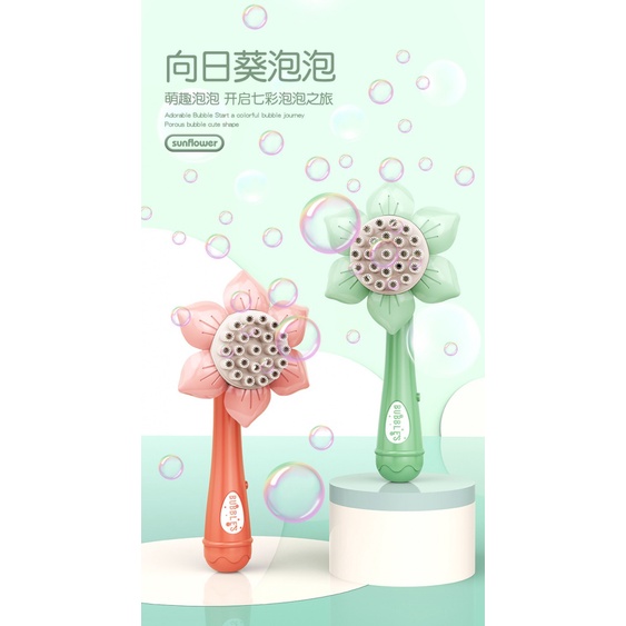 Sprinkler Bunga Matahari Mesin Gelembung 23lubang Influencer Gatling Bubble Gun Bubble Stik Air