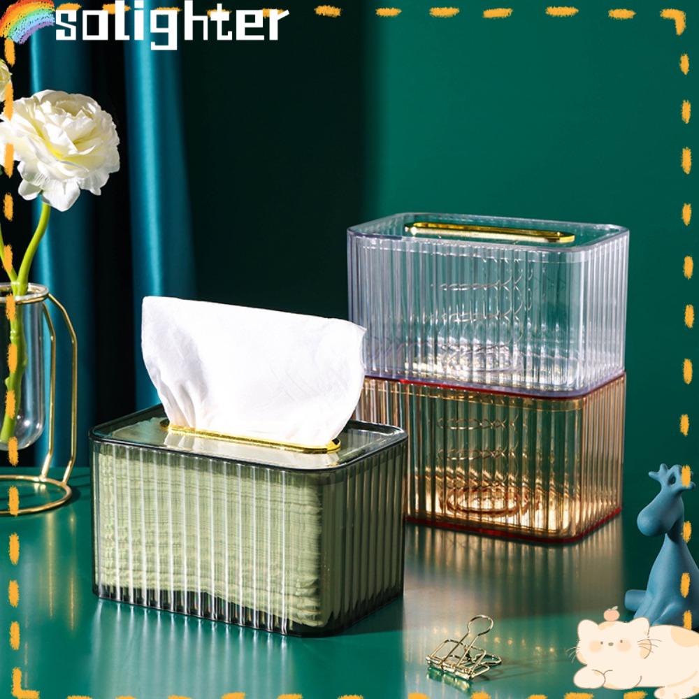 Solighter Kotak Tisu Lampu Meja Rumah Tangga Mewah Dengan Pegas