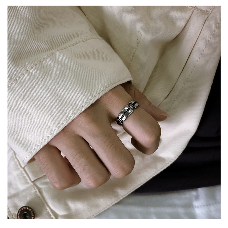 Charm Stainless Steel Hip Hop Bladed Ring Fashion Punk Rock Warna Perak Cincin Pasangan Kekasih Rings Untuk Pria Dan Wanita Ring