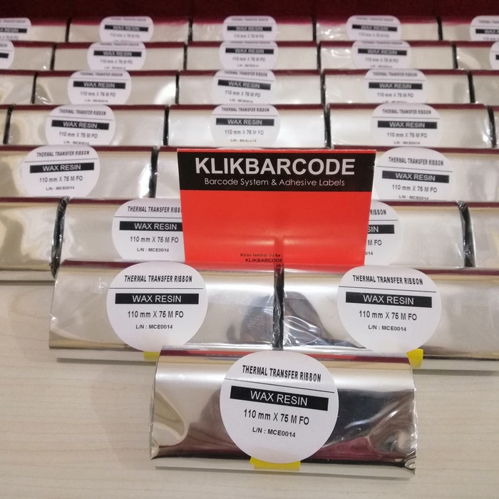 

MURAH BARCODE RIBBON WAX RESIN 110 MM X 75 METER | BUAT RESIN JNE | ARGOX OX 130 | BAHAN SONY MURAH