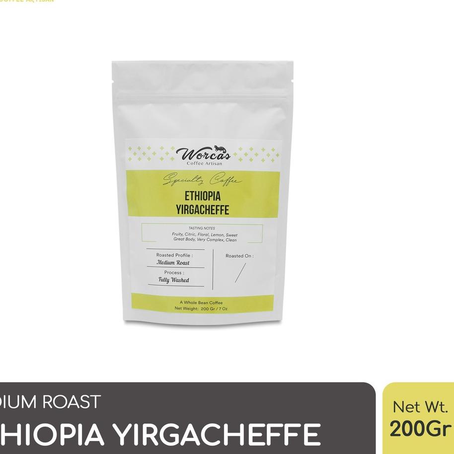 

✿ WORCAS Kopi Arabika Ethiopia Yirgacheffe 200 Gram - Medium Roast ♪