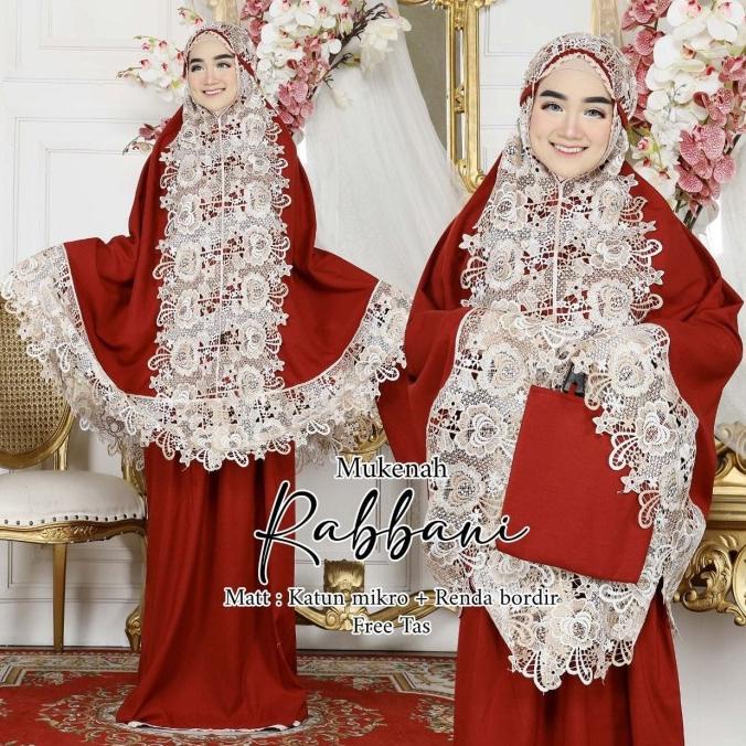 Mukena Dewasa Putih Polos Bordir Mukenah Modern Terbaru Rabbani