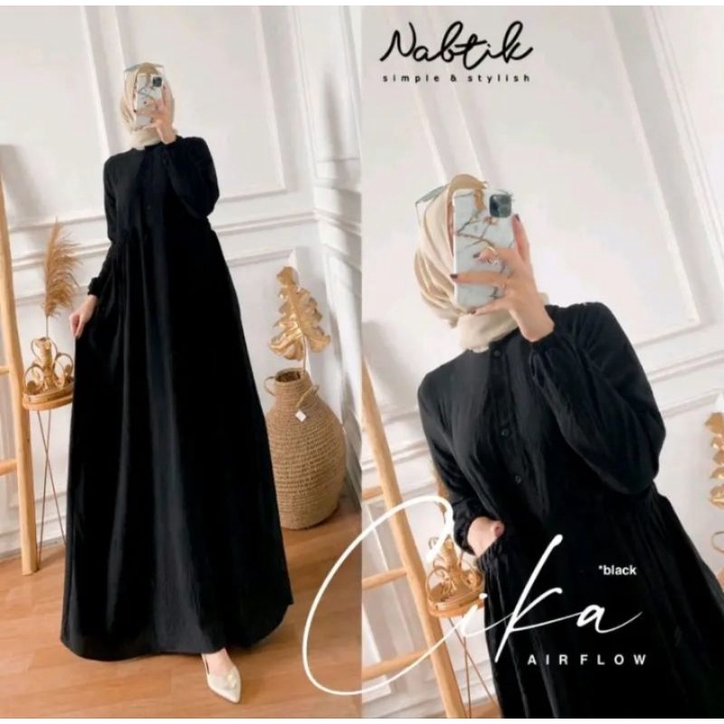 terbaru GAMIS CRINKLE AIRFLOW CHIKA DRESS // Zoya Midi Dress Full Kancing // Dress Katun Premium //