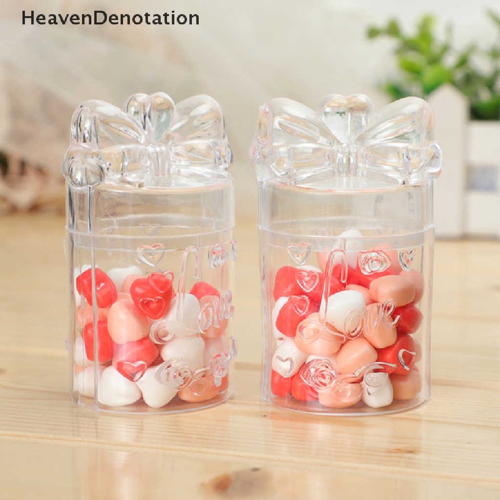 [HeavenDenotation] Kotak Permen Transparan Plastik Dengan Tutup Candy Gift Packaging Jewelry Candy Storage Box Souvenir Pernikahan Hadiah Pesta Box Container Dekorasi Rumah HDV