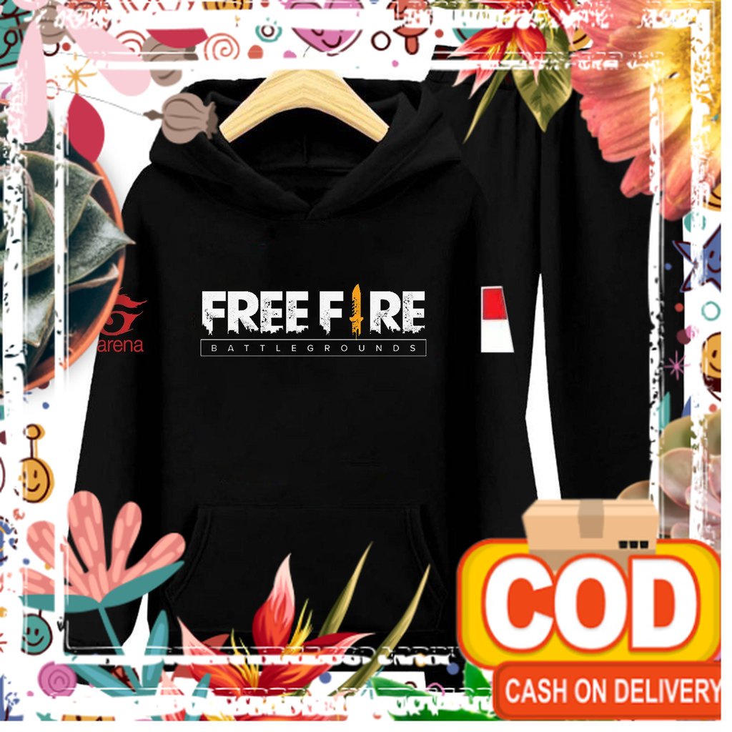 YVF - JAKET SWEATER FREEFIRE / HOODIE FREE FIRE ANAK / SETELAN FF / unik kado