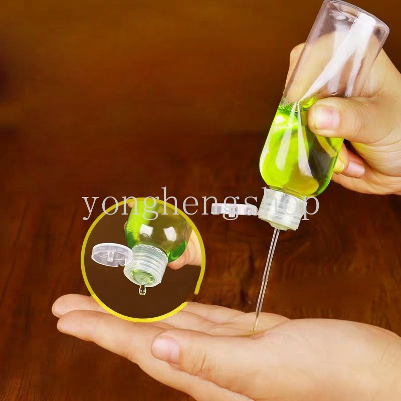 Botol Sampel Kosong Isi Ulang Portabel Model Tutup flip Transparan Untuk Sampo Hand Sanitizer Lotion Perjalanan