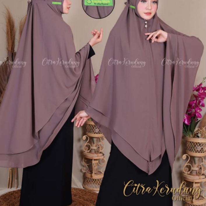➦ Hijab/Kerudung/Khimar Tali Syar'i Jumbo Model Pinguin 2 Layer ۞
