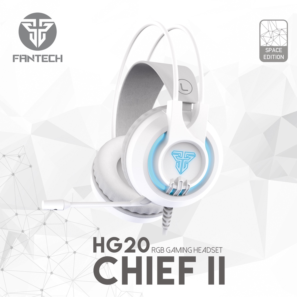 Headset Gaming Fantech CHIEF II HG20 Lite RGB - White