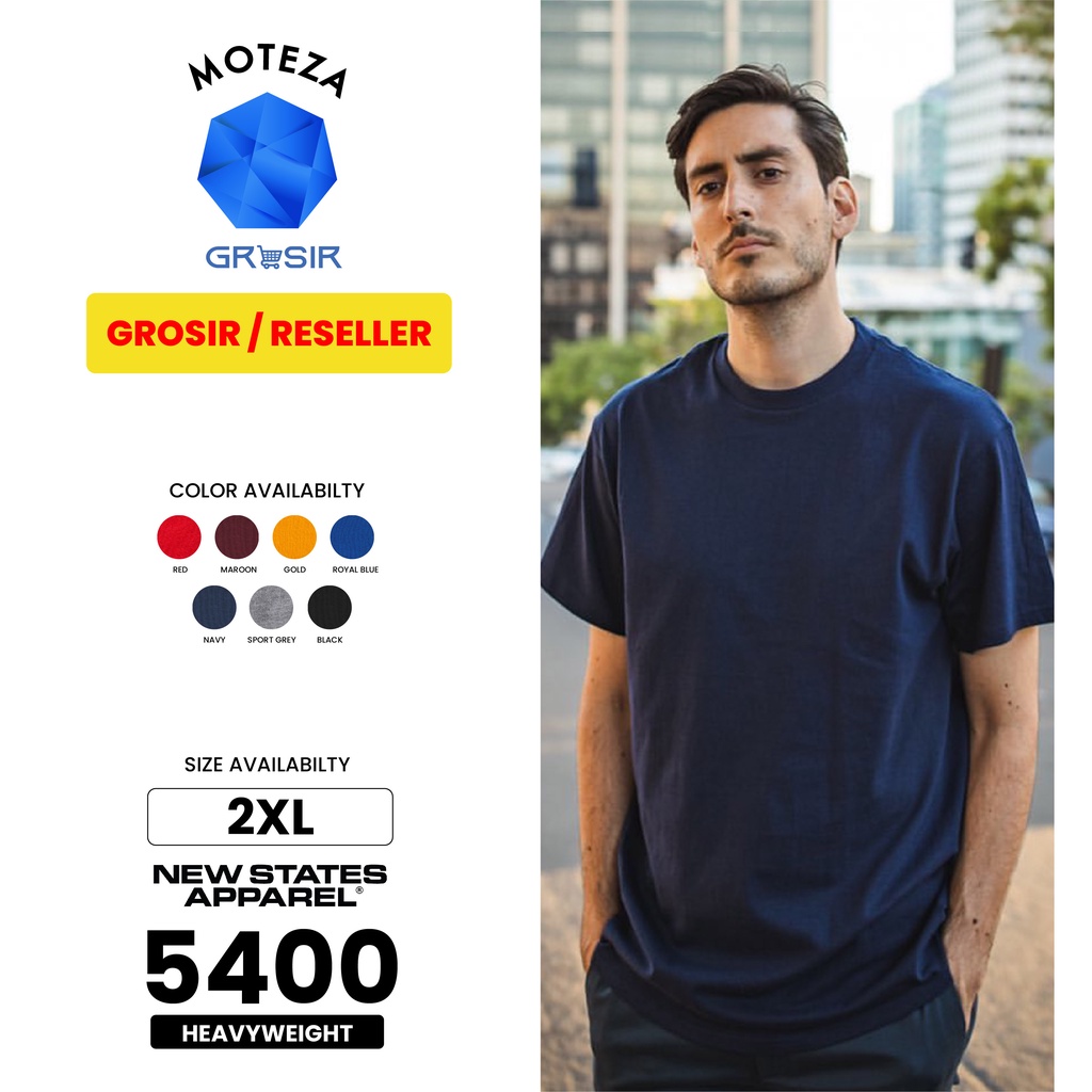 Grosir NSA Heavy Weight 5400 - Kaos Polos New State Apparel 20s - XXL - WARNA