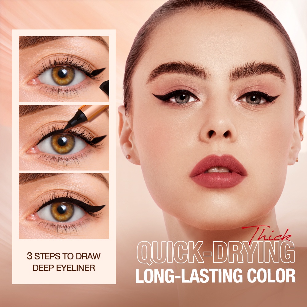 ★ BB ★  O.TWO.O Miraculous Cat Eye Stamp Eyeliner Pen - Stamp Eyeliner Black Double Head Waterproof Eyeliner Pencil Eye Makeup - O TWO O