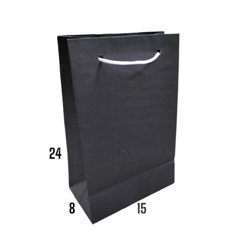 

PAPERBAG WARNA HITAM UKURAN 15X8X24/PXLXT