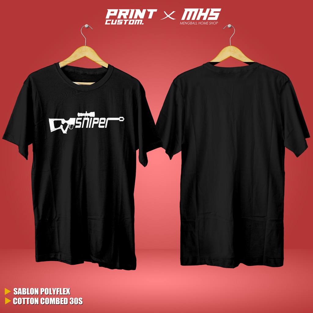 Terbaru - Kaos Baju Sniper Cotton Combed 30s Premium Kaos Lengan Pendek Kaos Pria Kaos Wanita Kaos L