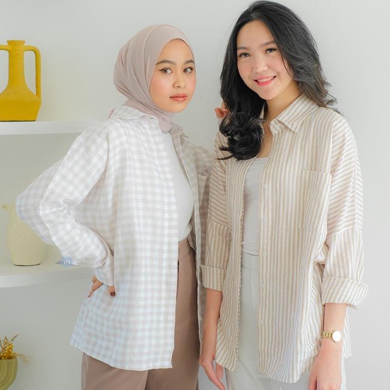 BEST SELLER DAMI Linen Shirt | Kemeja Linen Corak MARU