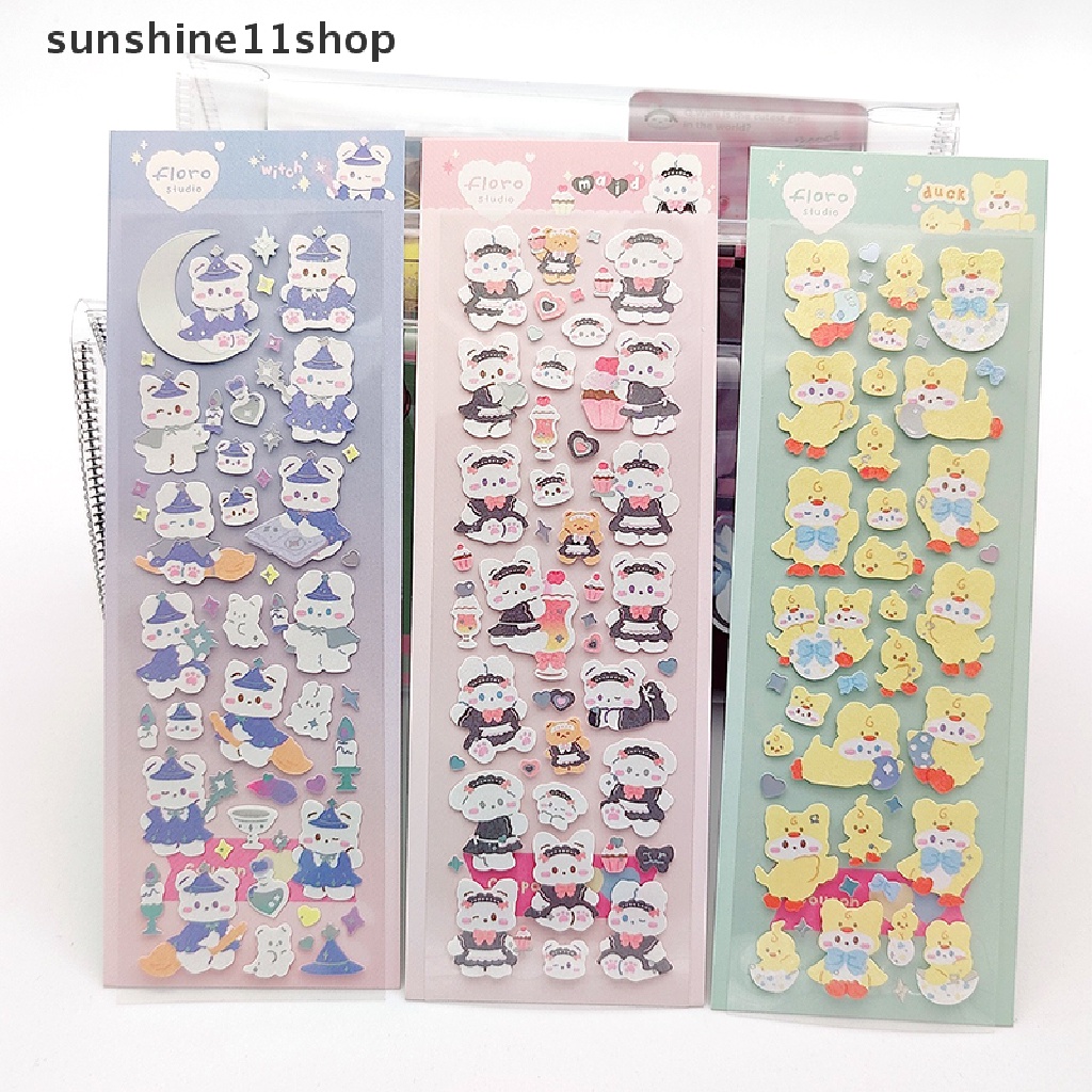 Sho Cute Bunny Stiker Dekorasi Bingkai Foto Idol Card Scrapbooking Diary DIY Akun Tangan Kawaii Alat Tulis Sekolah Pekerjaan Tangan Hadiah N