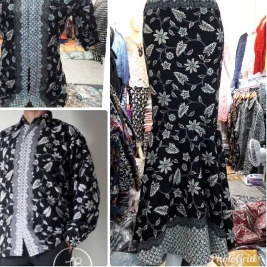 ✴ COUPLE BATIK / ROK DUYUNG / ROK LILIT / ROK PLISKET MOTIF MELATI SILVER ☏