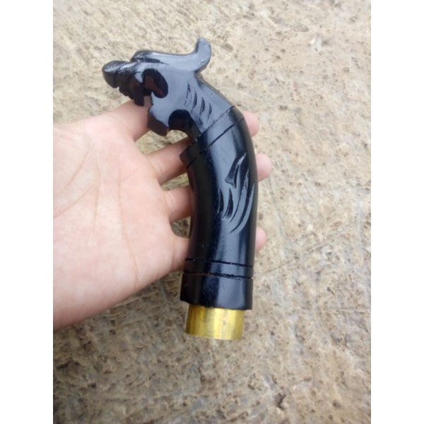 gagang golok macan hitam cincin kuningan