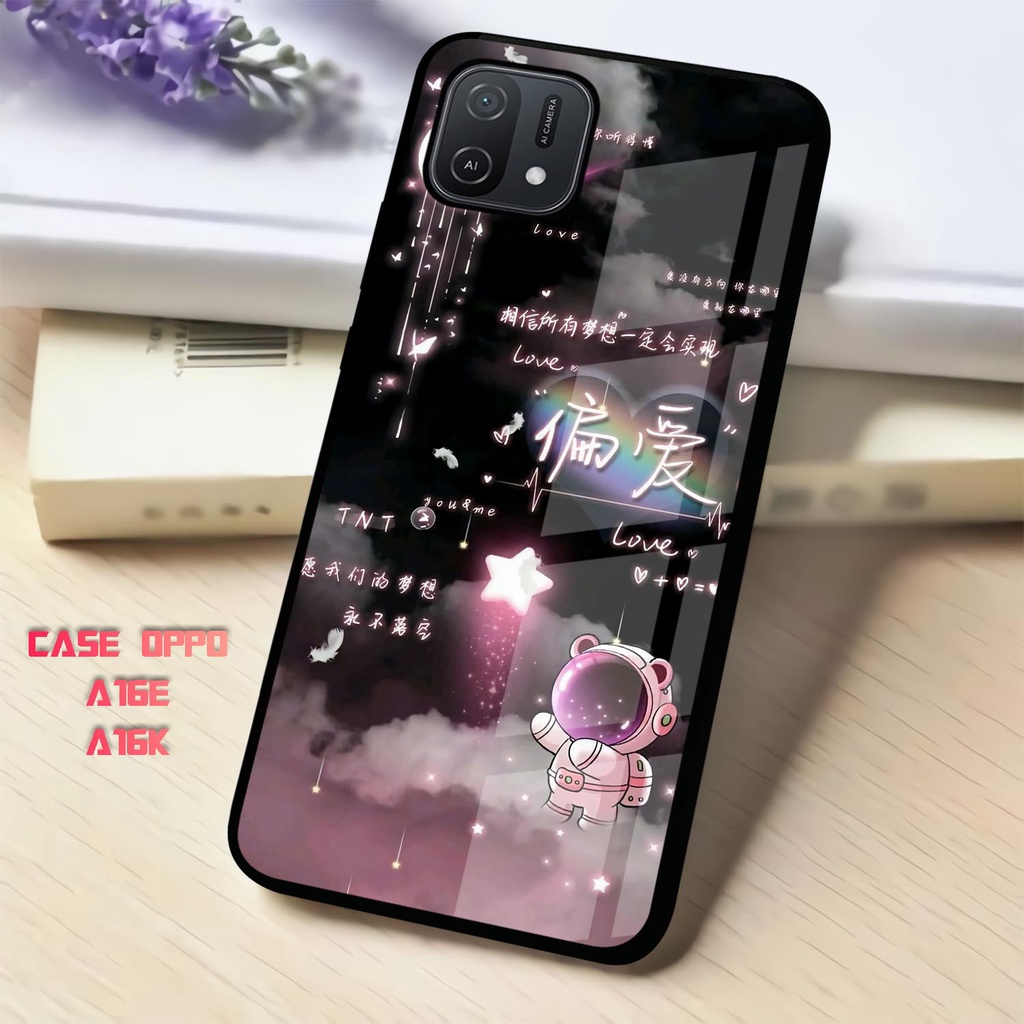 [CR03] Case Glossy Oppo A16E | A16K Casing Kilau Hp Oppo | Pelindung Hp | Motif Cute Astronot Nasa