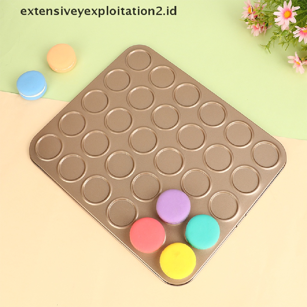 {NEW} 30lubang Macaroon Kit Carbon Steel Loyang Kue Macaron Pot Anti Lengket Baking Tray.