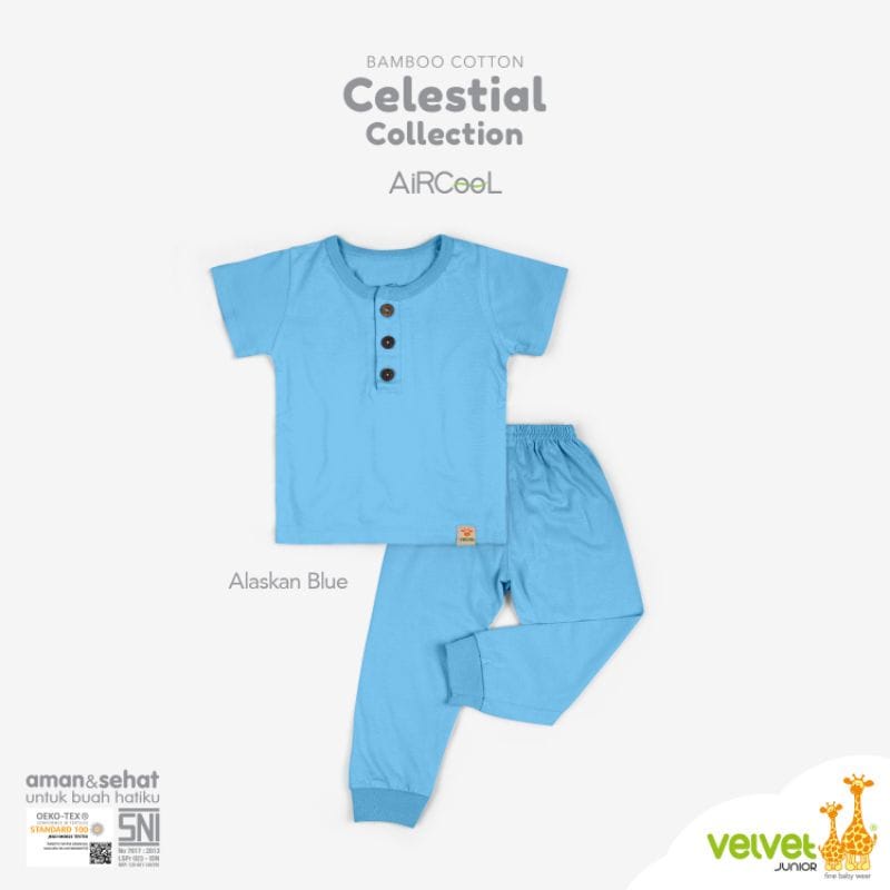 Velvet Bamboo Cotton Celestial Collection Setelan Pendek Panjang Random Warna - CC-036C4