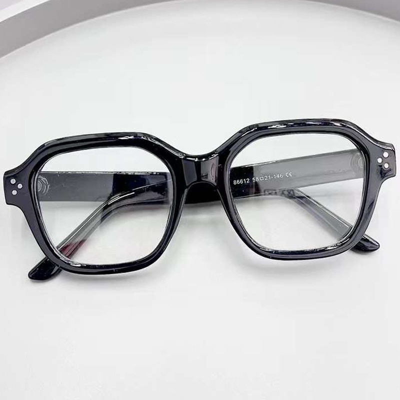 (YUZHU) Baru Bergaya Persegi Kerai Kacamata Hitam Vintage Fashion Bingkai Tebal Anti Cahaya Biru Kacamata Unisex