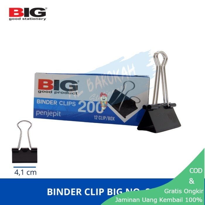 

Binder Clip 200 BIG 41 Mm Penjepit Kertas