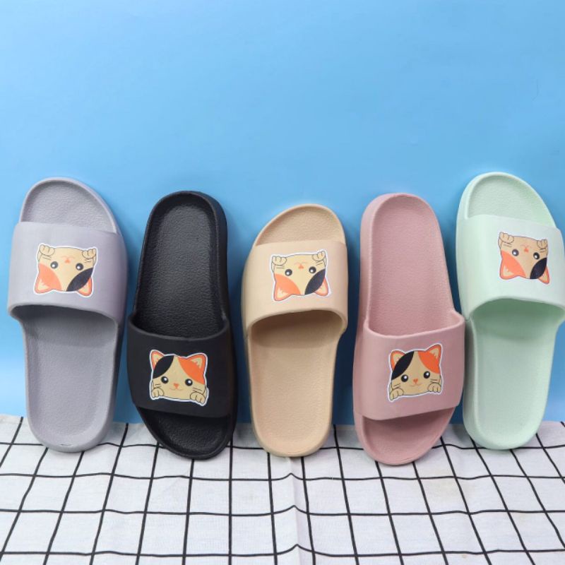 [ MINEMO ] Sandal slip on korean style / Sandal phylon / Sandal slop kucing