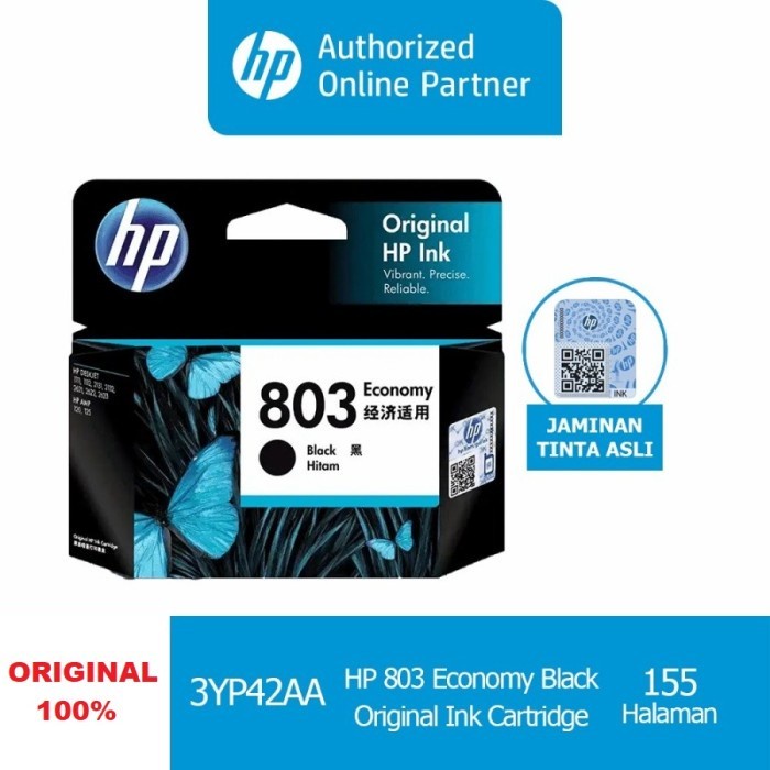 CATRIDGE HP 803BK DIGUNAKAN UNTUK PRINTER HP Deskjet 1111, 1112, 2131, 2132