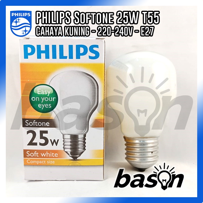 PHILIPS SOFTONE 25W E27 220-240V T55 - Lampu Pijar