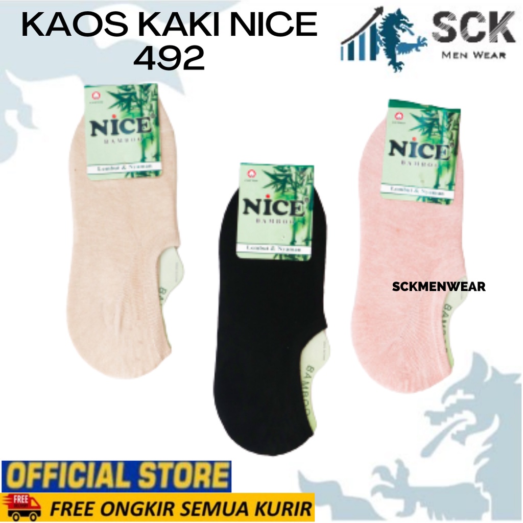 Kaos Kaki Wanita NICE 492 Polos Warna / Kaus Kaki Kebutuhan Wanita / Invisible Socks Wanita Bawah Mata Kaki Cewek - sckmenwear GROSIR