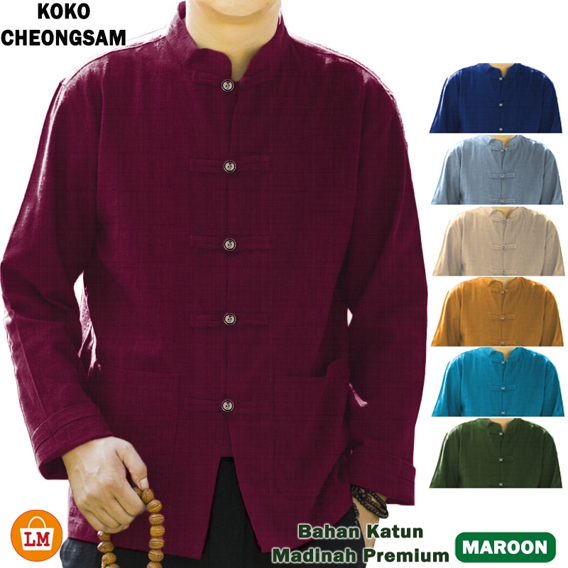 Baju Koko LM 17152 17156 17160 Baju Atasan Koko Pria Lengan Panjang KOKO CHEONGSAM IPMAN TERMURAH TE