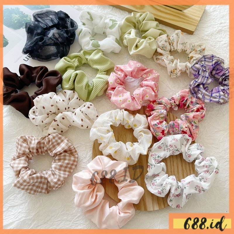 Ikat Rambut Scrunchie Kunciran Scrunchi Korea 3 pcs Iket Rambut Cepol Hijab Jilbab Kucir Rambut KCR 26