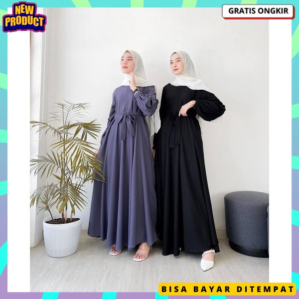 Bj Dreas Branded Bahan Tebal Baj Gamis Lengan Pnjng Murah Jubah Cewek Muslimah Pakean Dres Simpel El