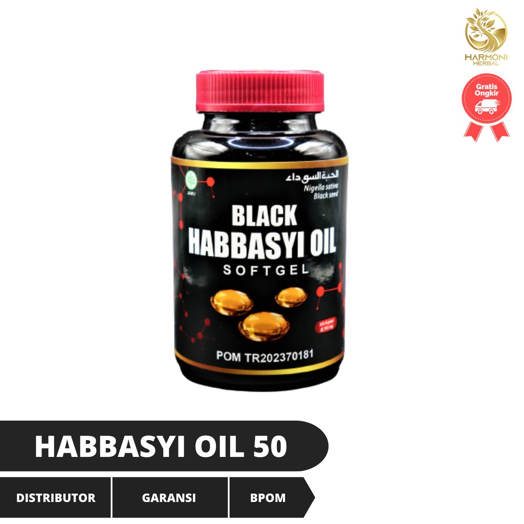 Kapsul Habbasyi Oil Softgel 200 Original Minyak Habbastusauda Murni HNU