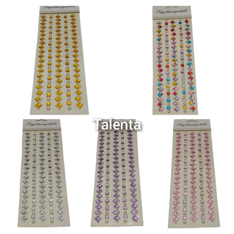 Sticker Tempelan Manik Kristal Permata DYI Nail Art