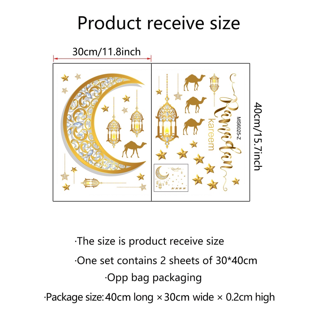 Bulan Sabit Bintang Cahaya Inggris Latar Belakang Stiker Dinding Ruang Tamu Kamar Tidur Hias Wall Decals PVC