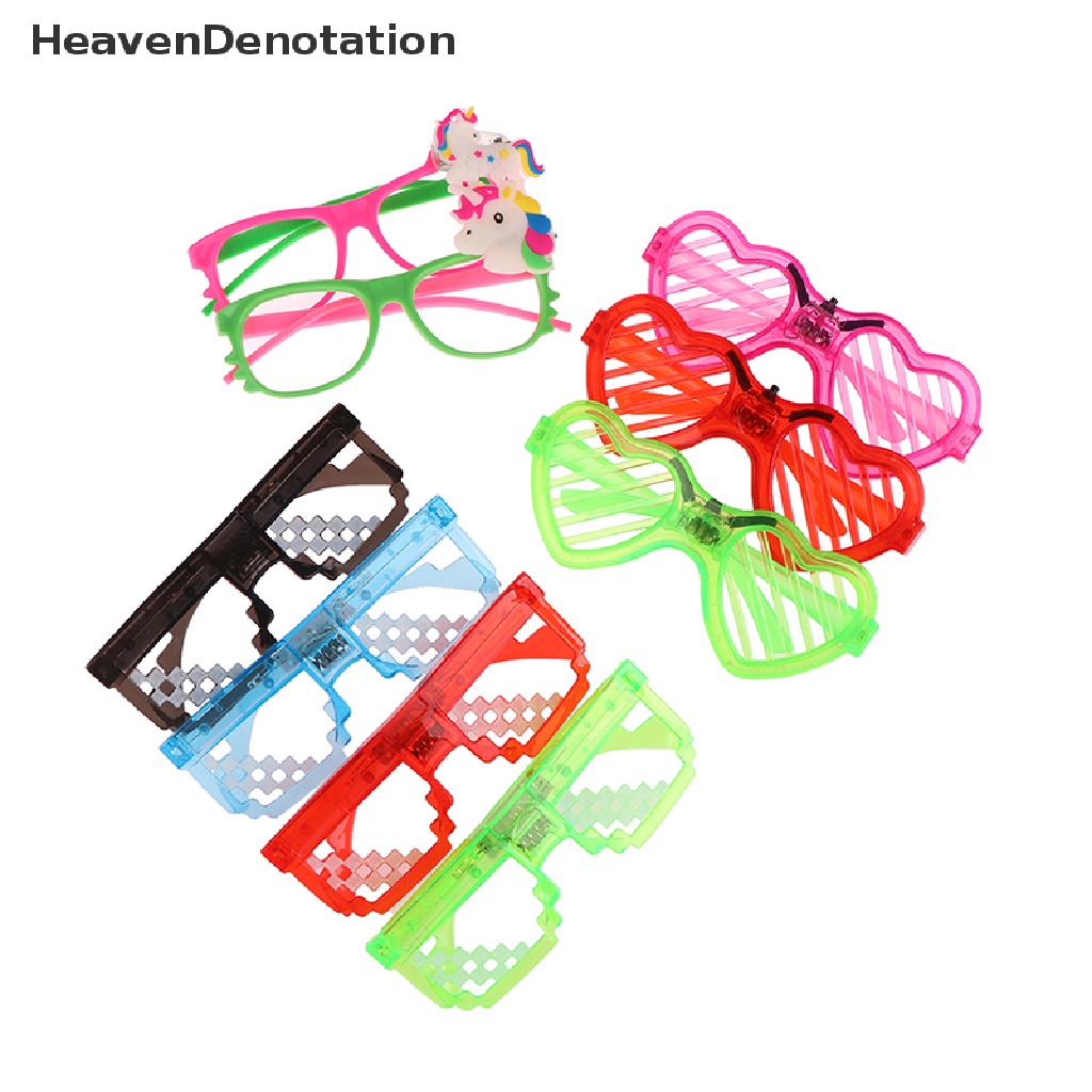 [HeavenDenotation] Kacamata LED Neon Rana Kacamata Festival Kacamata Pesta Glow Perlengkapan Pesta HDV