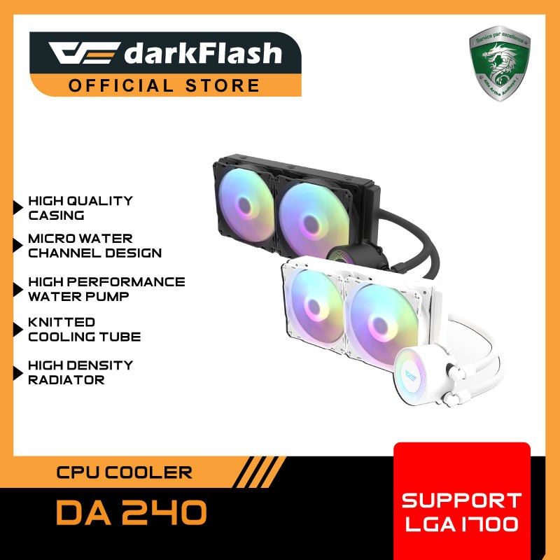 CPU Cooler - darkFlash AURA DA240 Liquid CPU Cooler [Support Intel &amp; AMD]