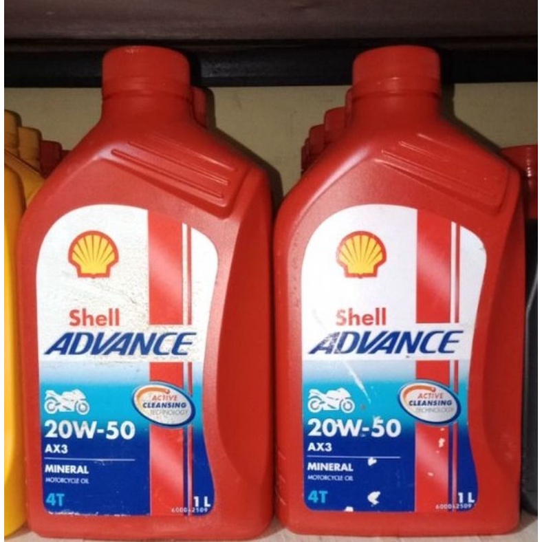 OLI SHELL ADVANCE AX3 1L 4T 20W-50 UNTUK MOTOR 4 TAK HONDA,YAMAHA,SUZUKI