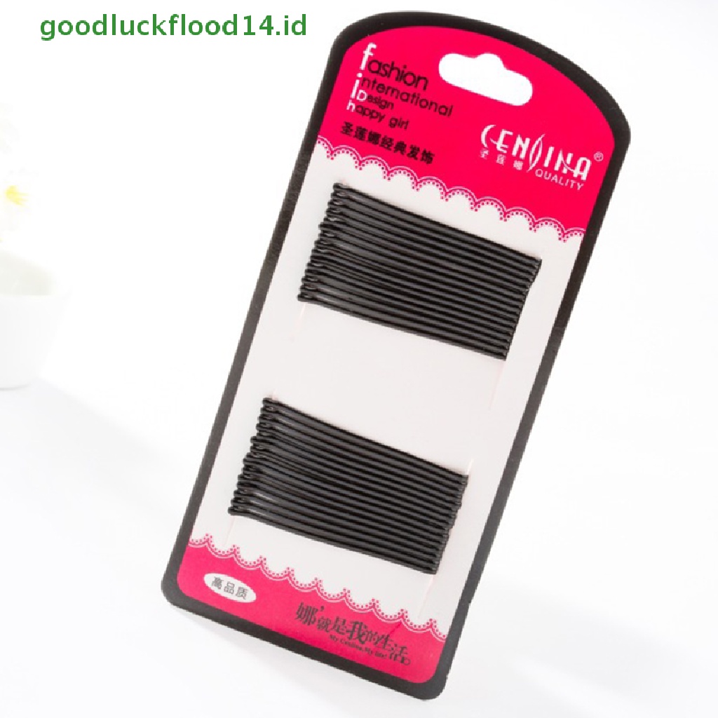 [GOOGFOUR] 20pcs Kepala Bulat Jepit Rambut Kawat Klip Kawat Baja Jepit Rambut Berbentuk U Bobby Pin Barrette Salon Grip Clip Jepitan Rambut Logam Hitam Aksesoris Rambut [TOP]