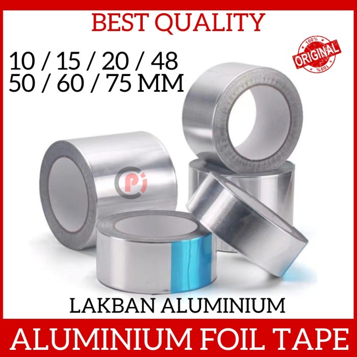 Aluminium Foil Tape Dengan Perekat 10 15 25 48 70mm Lakban Tahan Panas