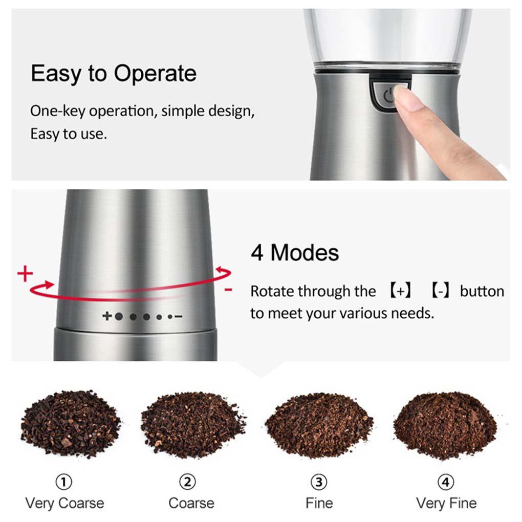 Coffee Grinder USB Elektrik Pepper Mill Portable Adjustable Bean Handheld Mesin Penggiling Kopi