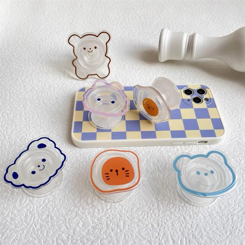 CARTOON POPSOCKET / TRANSPARANT POPSOCKET / GRIPTOK RING RESIN TRANSPARAN / GRIPTOK BENING / PHONE HOLDER / PHONE GRIPTOK / PHONE STAND /.POPSOCKET HP BAHAN AKRILIK / AESTHETIC POP SOCKET / DUUDKAN PONSEL LUCU